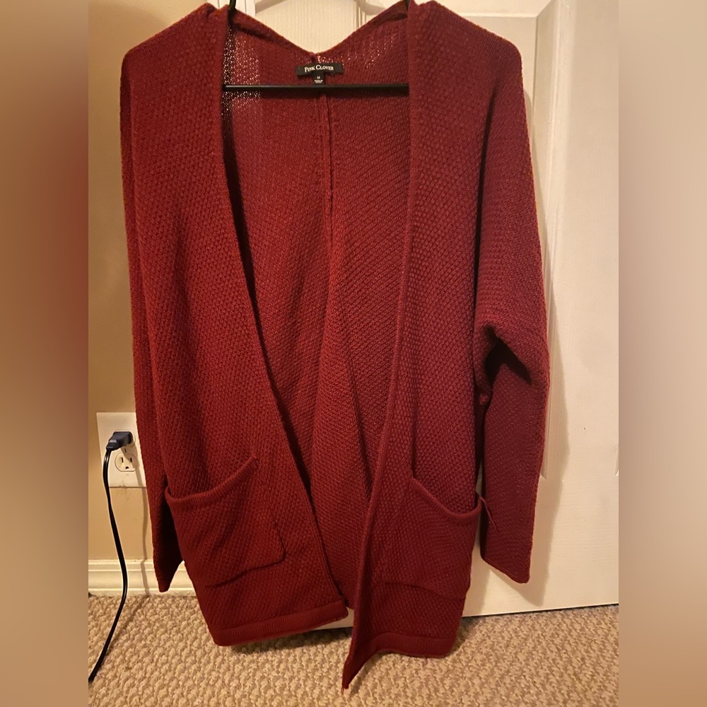 Pink Clover maroon cardigan